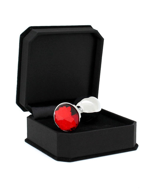 Rimba - Buttplug Klein Met Rood Kristal 3 x 7.3 cm-Laced-up.nl