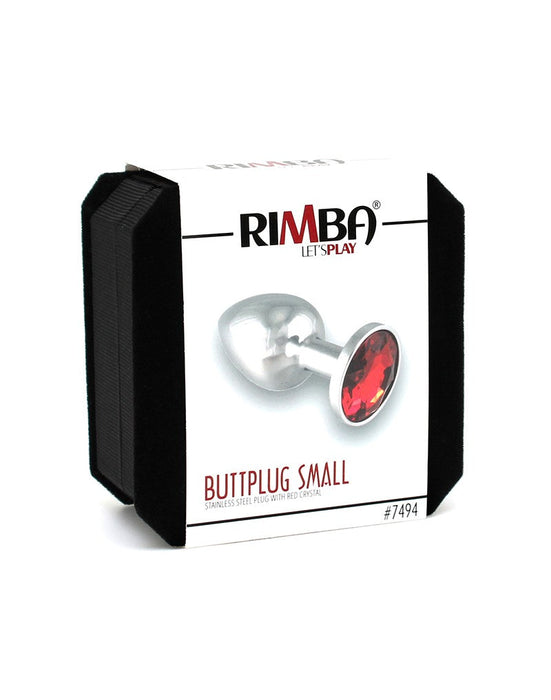 Rimba - Buttplug Klein Met Rood Kristal 3 x 7.3 cm-Laced-up.nl
