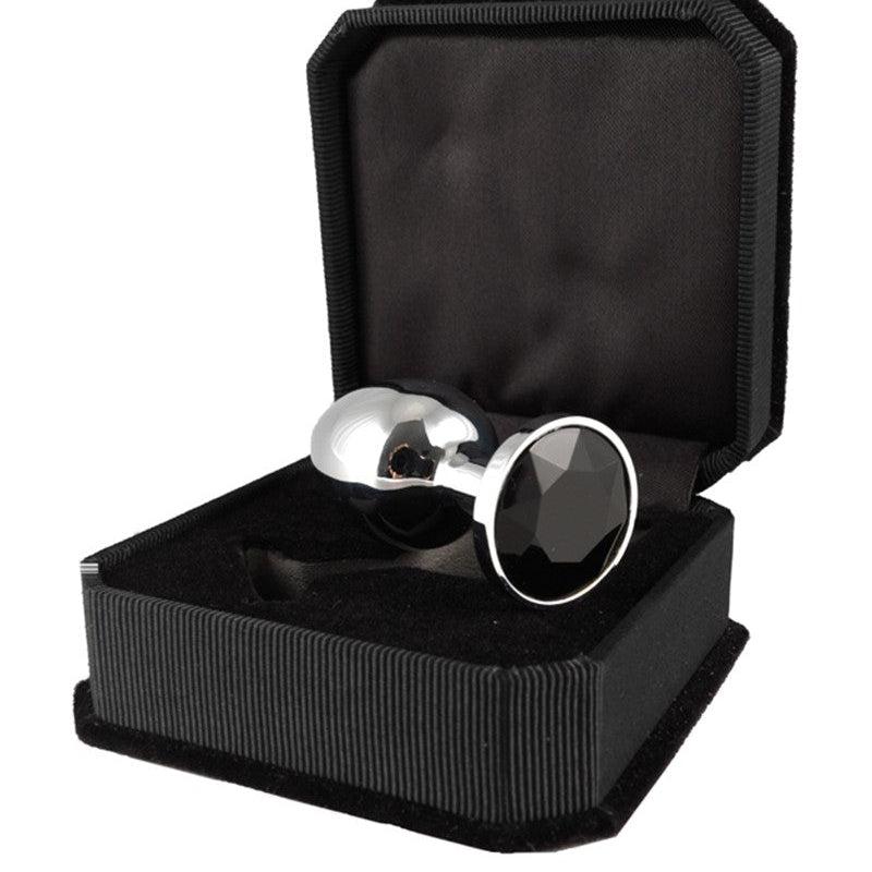 Rimba - Buttplug Klein Met Zwart Kristal 3 x 7.3 cm-Laced-up.nl