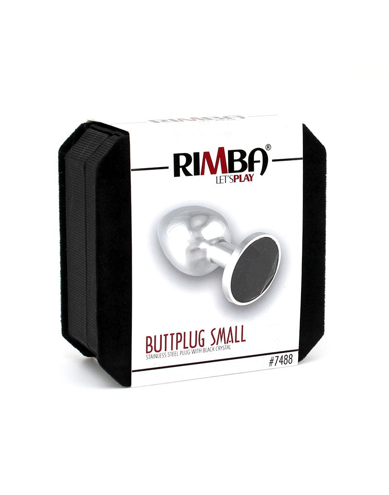 Rimba - Buttplug Klein Met Zwart Kristal 3 x 7.3 cm-Laced-up.nl