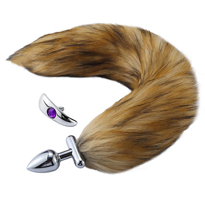Buttplug Met Buigbare Staart op Losse schroef - Bruin-Laced-up.nl