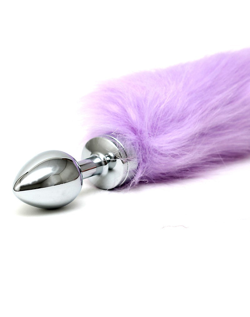Rimba - Buttplug RVS Klein Met Vossenstaart - Lila-Laced-up.nl