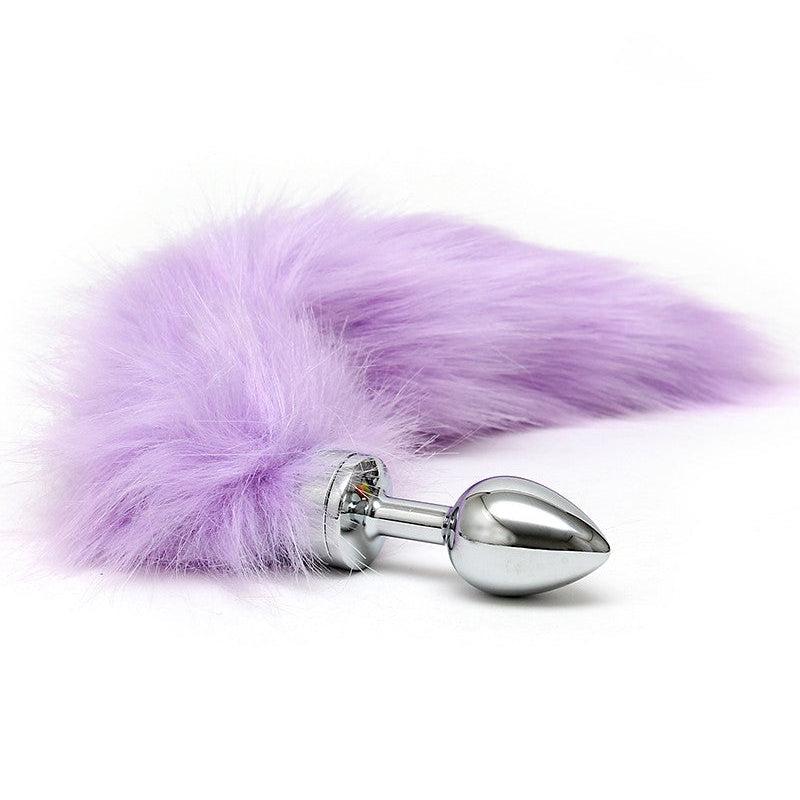 Rimba - Buttplug RVS Klein Met Vossenstaart - Lila-Laced-up.nl