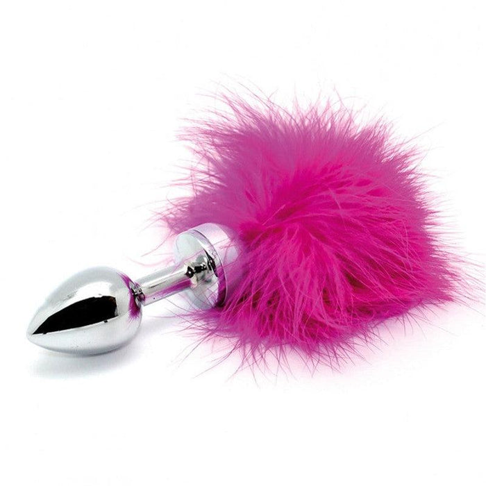 Rimba - Buttplug RVS Met veren - Roze-Laced-up.nl