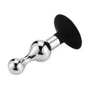 Aluminium Buttplug met Bollingen - Siliconen Zuignap-Erotiekvoordeel.nl