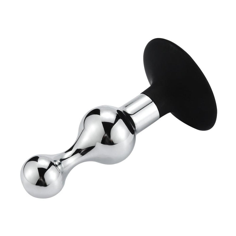 Aluminium Buttplug met Bollingen - Siliconen Zuignap-Erotiekvoordeel.nl