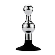 Buttplug Aluminium In zandloper-vorm Met Zuignap-Laced-up.nl