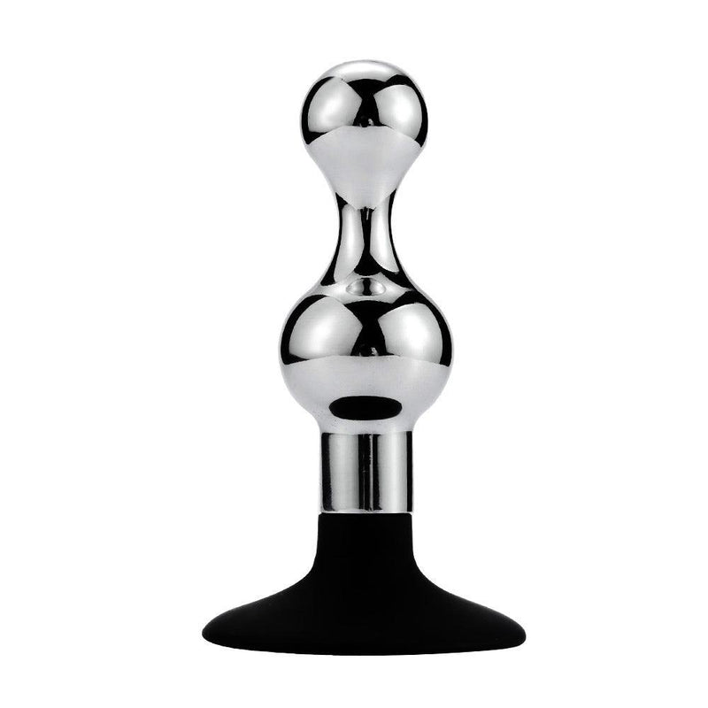 Buttplug Aluminium In zandloper-vorm Met Zuignap-Laced-up.nl