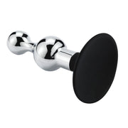 Aluminium Buttplug met Bollingen - Siliconen Zuignap-Erotiekvoordeel.nl