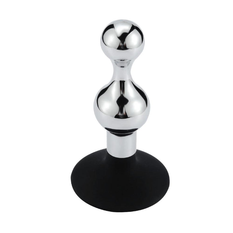 Buttplug Aluminium In zandloper-vorm Met Zuignap-Laced-up.nl