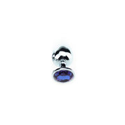 Aluminium Buttplug Met Blauw Sierkristal-Erotiekvoordeel.nl