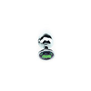 Aluminium Buttplug Met Groen Sierkristal-Erotiekvoordeel.nl