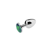 Aluminium Buttplug Met Groen Sierkristal-Erotiekvoordeel.nl