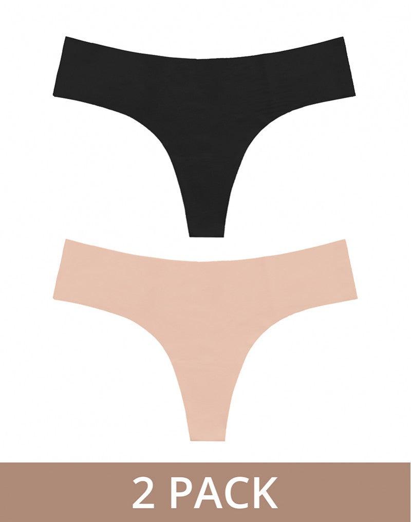 Bye Bra - Hilo invisible - pack de 2 - nude y negro-Erotiekvoordeel.nl
