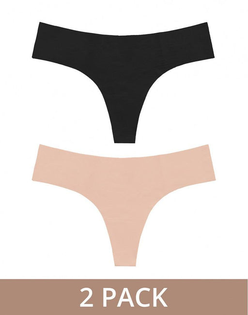 Bye Bra - String invisible - Lot de 2 - Nude et noir - Laced-up.nl