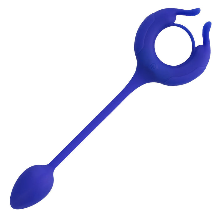 Calexotics - Admiral Cockring met Verzwaarde Vibrerende Buttplug - Blauw-Laced-up.nl