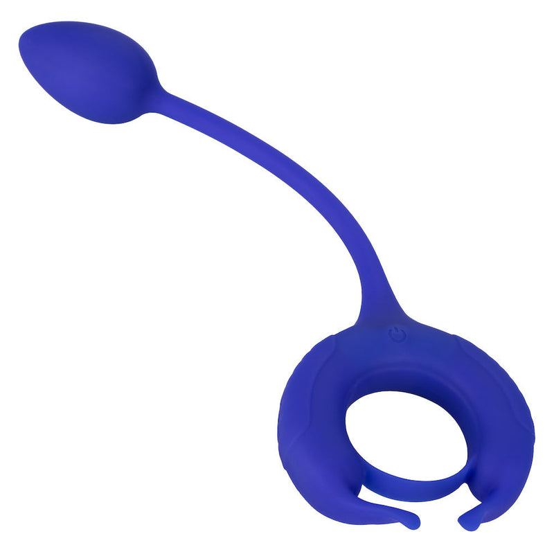 Calexotics - Admiral Cockring met Verzwaarde Vibrerende Buttplug - Blauw-Laced-up.nl