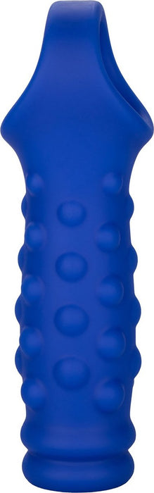 Calexotics - Admiral Geribbelde Penis Sleeve - Liquid Siliconen - Blauw-Laced-up.nl