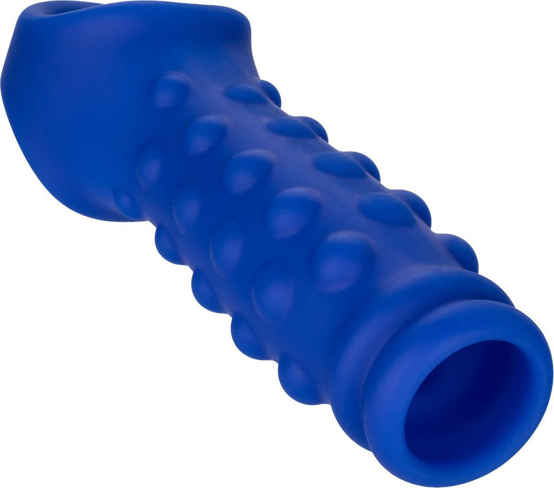 Calexotics - Admiral Geribbelde Penis Sleeve - Liquid Siliconen - Blauw-Laced-up.nl