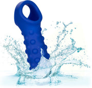 Calexotics - Admiral Geribbelde Penis Sleeve - Liquid Siliconen - Blauw-Laced-up.nl