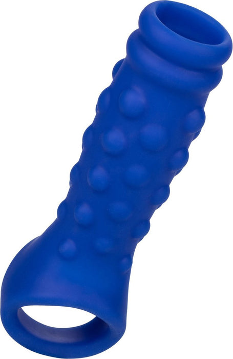 Calexotics - Admiral Geribbelde Penis Sleeve - Liquid Siliconen - Blauw-Laced-up.nl