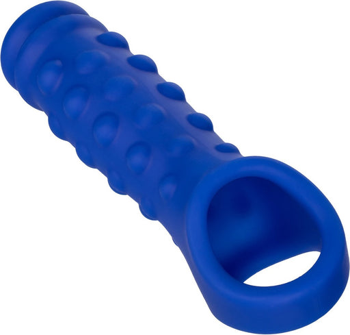 Calexotics - Admiral Geribbelde Penis Sleeve - Liquid Siliconen - Blauw-Laced-up.nl