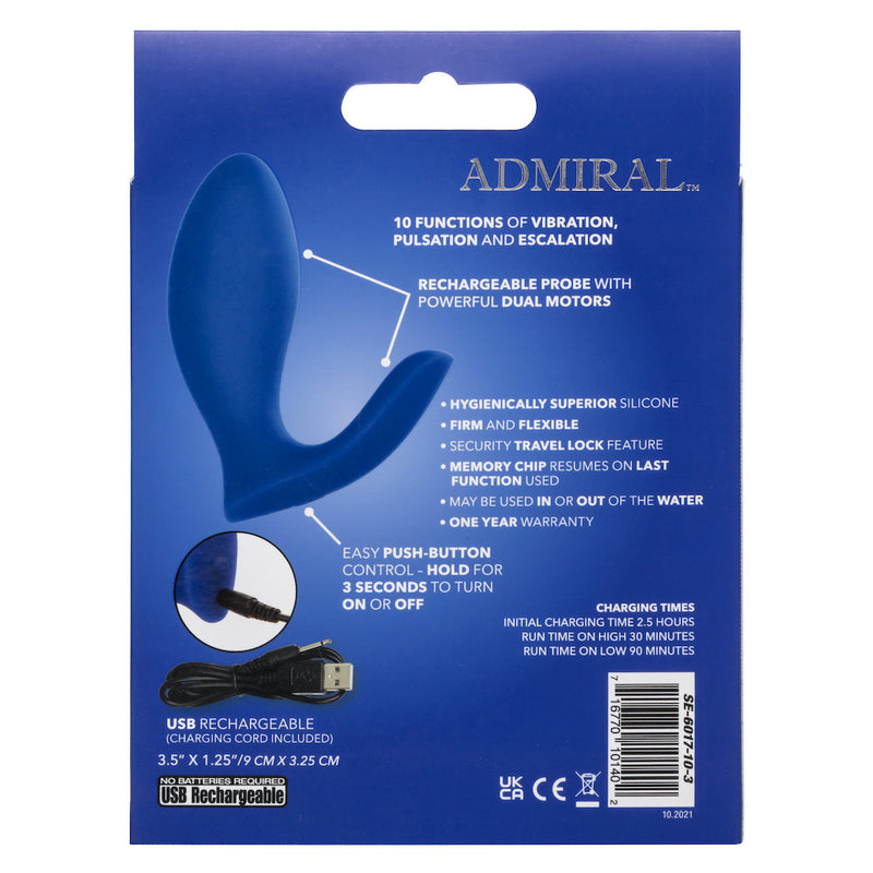 Calexotics - Admiral Prostaat Rimming Plug - Siliconen - Blauw-Laced-up.nl