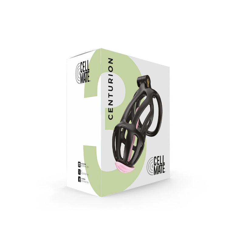 Cellmate - Centurion - Chastity Cage with Penis Plug - Penis Cage - Black - Size 3-Laced-up.nl