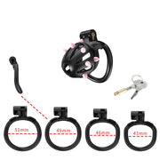 Cellmate - FlexiSpike Chastity Cage Size 0 - Kuisheidskooi - Peniskooi - Met Roze of Zwarte Spikes - Maat 0-laced-up.nl