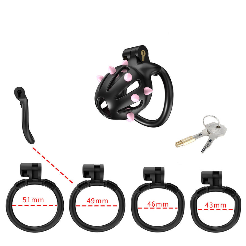 Cellmate - FlexiSpike Chastity Cage Size 0 - Kuisheidskooi - Peniskooi - Met Roze of Zwarte Spikes - Maat 0-laced-up.nl