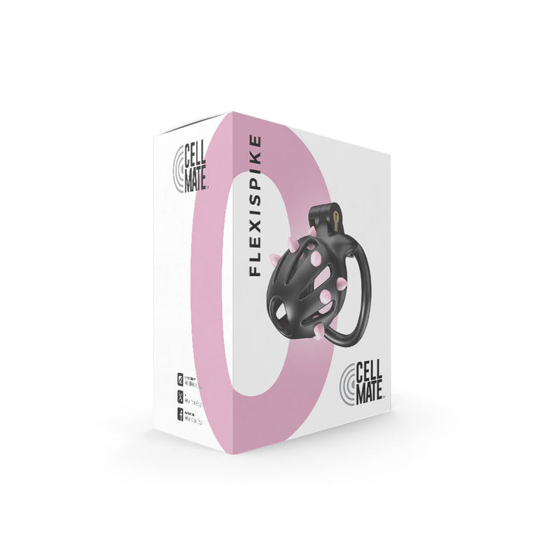 Cellmate - FlexiSpike Chastity Cage Size 0 - Kuisheidskooi - Peniskooi - Met Roze of Zwarte Spikes - Maat 0-laced-up.nl
