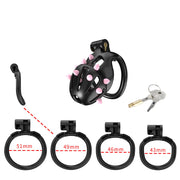 Cellmate - FlexiSpike Chastity Cage Size 1 - Kuisheidskooi - Peniskooi - Met Roze of Zwarte Spikes - Maat 1-laced-up.nl
