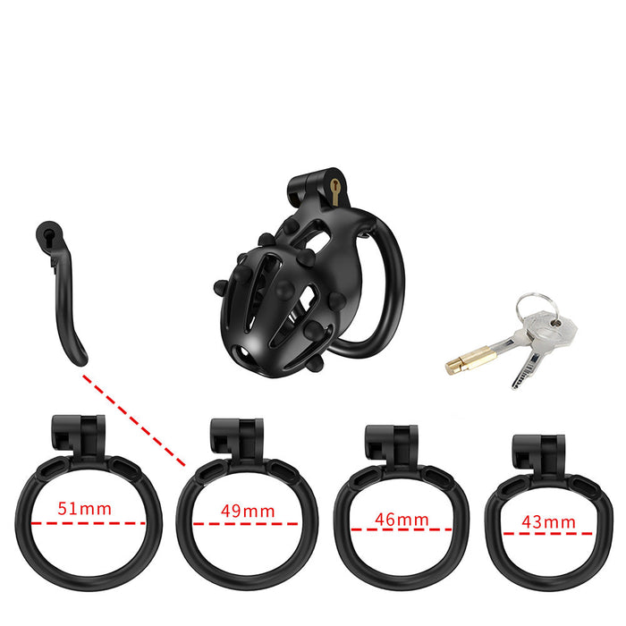 Cellmate - FlexiSpike Chastity Cage Size 1 - Kuisheidskooi - Peniskooi - Met Roze of Zwarte Spikes - Maat 1-Erotiekvoordeel.nl