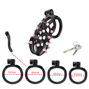 Cellmate - FlexiSpike Chastity Cage Size 4 - Kuisheidskooi - Peniskooi - Met Roze of Zwarte Spikes - Maat 4-laced-up.nl