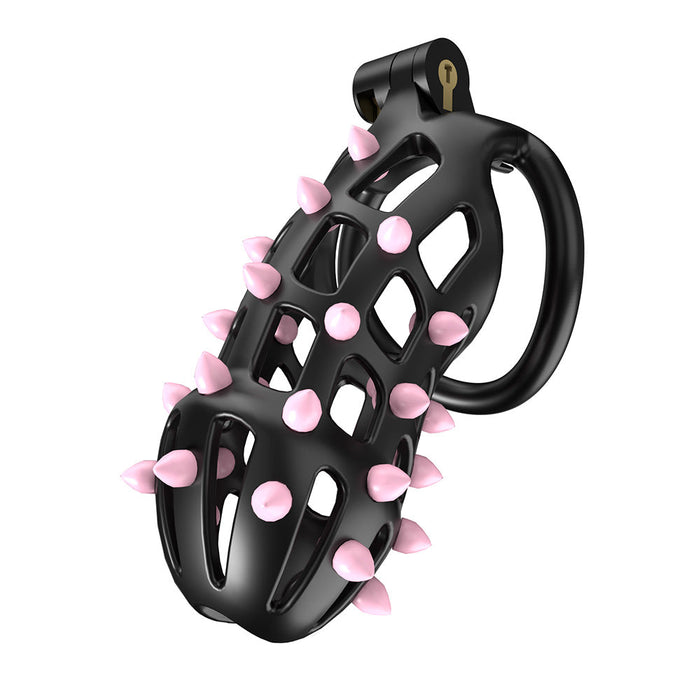 Cellmate - FlexiSpike Chastity Cage Size 4 - Kuisheidskooi - Peniskooi - Met Roze of Zwarte Spikes - Maat 4-Erotiekvoordeel.nl