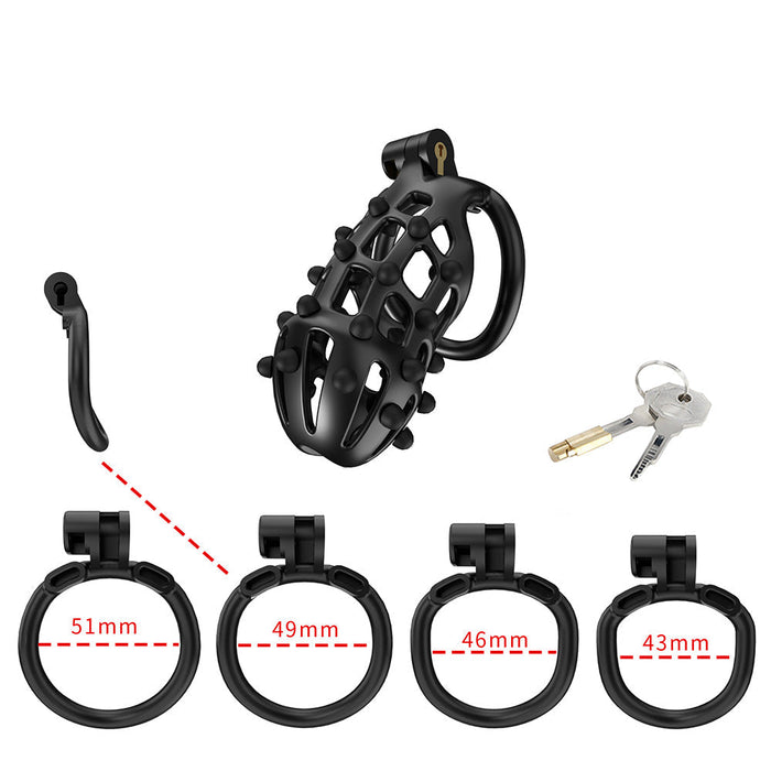 Cellmate - FlexiSpike Kuisheidskooi - Met Roze of Zwarte Spikes - Maat 3-Laced-up.nl