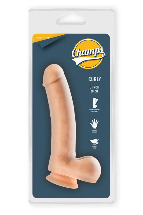 Champs - Curly - Original Dildo - 20 cm - Lichte Huidskleur-Laced-up.nl