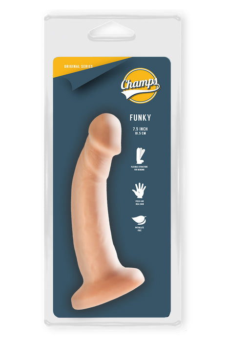 Champs - Funky - Original Dildo - 18.5 x 3 cm - Lichte Huidskleur-Laced-up.nl