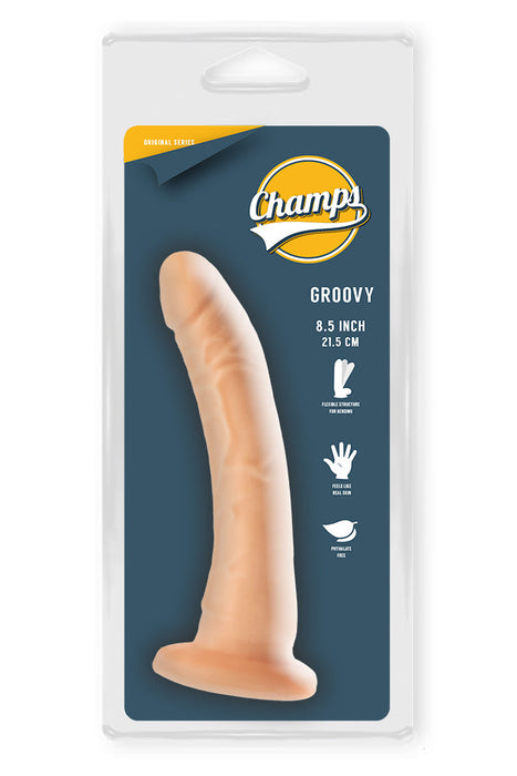 Champs - Groovy - Original Dildo - 21.5 x 3 cm - Lichte Huidskleur-Laced-up.nl