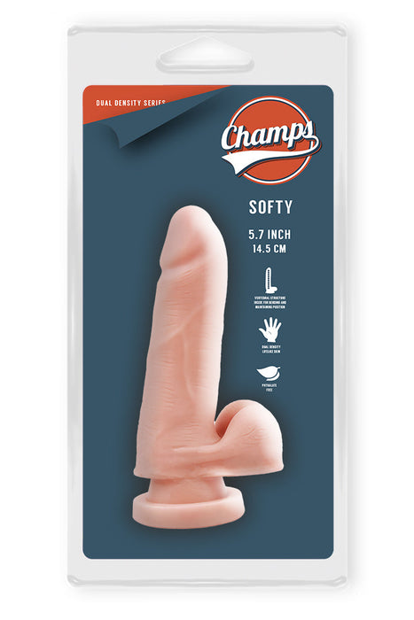 Champs - Softy - Dual Density Dildo - 14.5 x 3 cm - Lichte Huidskleur-Laced-up.nl