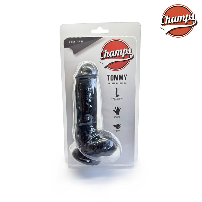 Champs - Tommy - Original Dildo - 15 cm - Zwart-Erotiekvoordeel.nl