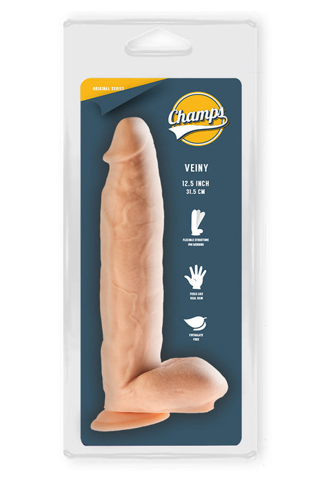 Champs - Veiny - Original Dildo - 31.5 x 6 cm - Lichte Huidskleur-Laced-up.nl