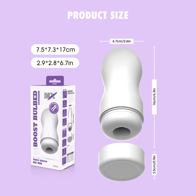 Chisa - Boost Bulbed - Stroker Masturbator - White-Laced-up.nl