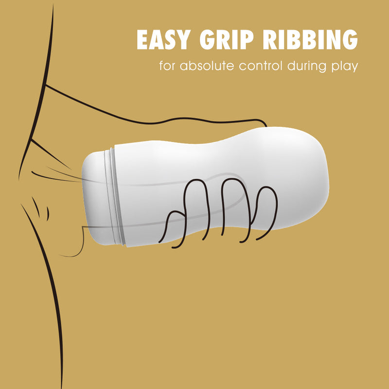 Chisa - Boost Ribbed - Stroker Masturbator - White-Laced-up.nl