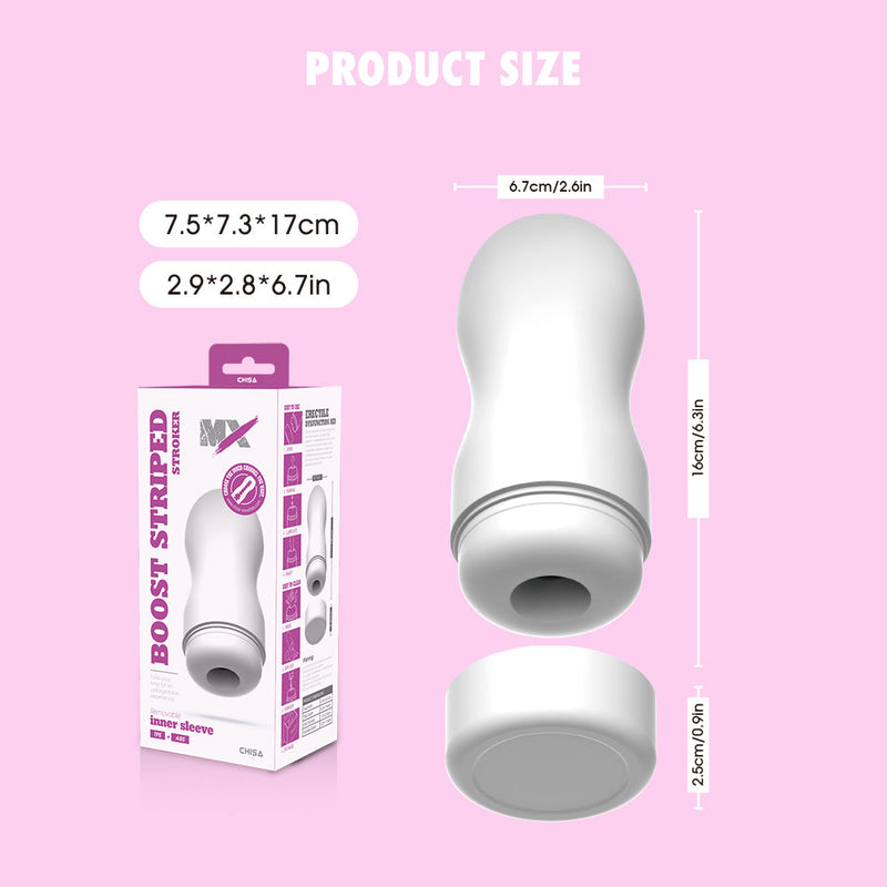 Chisa - Boost Striped - Stroker Masturbator - Wit-Laced-up.nl