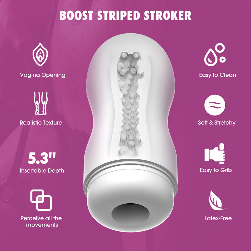 Chisa - Boost Striped - Stroker Masturbator - Wit-Laced-up.nl