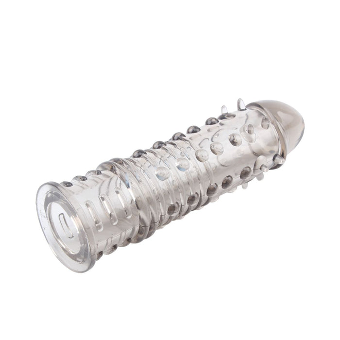 Chisa Novelties - Swirls - Geribbelde Penis Sleeve - Grijs Transparant-Laced-up.nl
