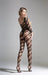 Cindylove - Catsuit - Bodystocking - Diagonale Strepen - One Size - Zwart-Laced-up.nl