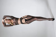 Cindylove - Jarretelkousen Fantasiemotief - One Size - Zwart-Laced-up.nl
