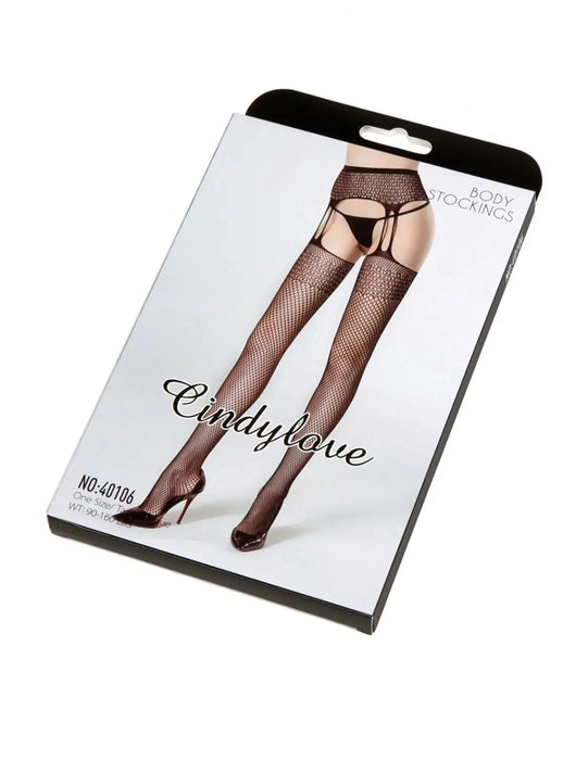 Cindylove - Jarretelkousen - No. 40106 - One Size - Zwart-Laced-up.nl